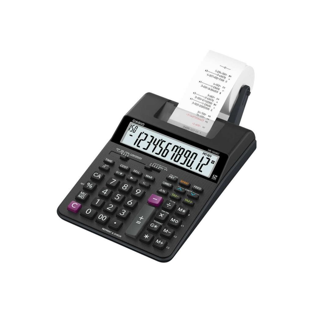 CASIO HR-100RC-BK-DC 12 HANE SERITLI HESAP MAKINAS