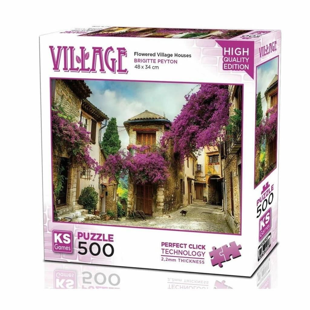 KS GAMES PUZZLE 500 PARCA FLOWERED VILLAGE HOUSES