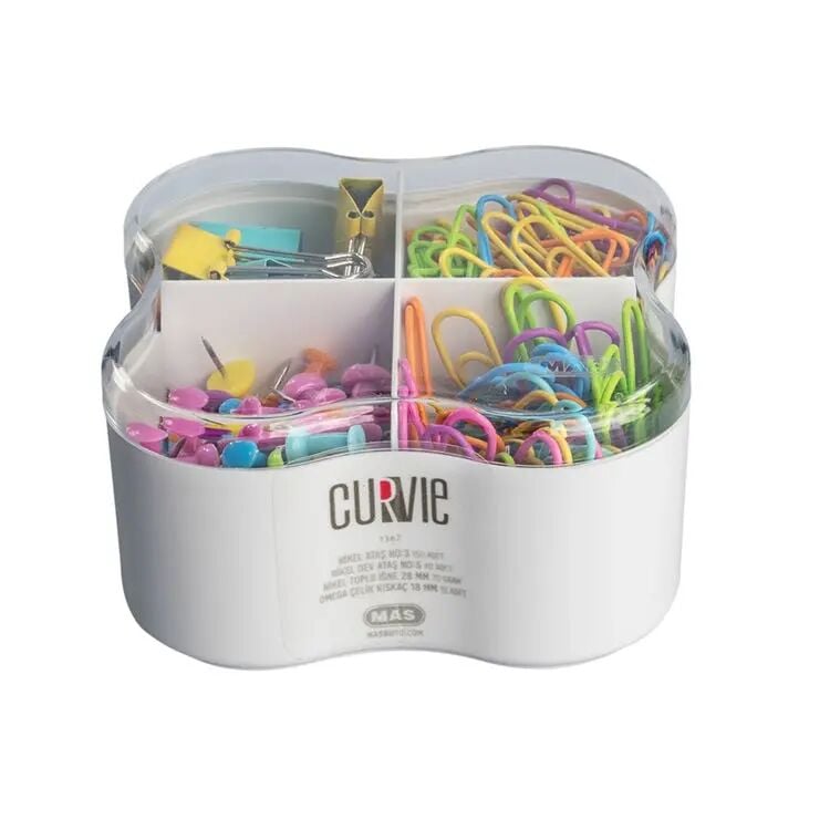 MAS Curvie 1362 Renkli Ataş Seti Dev Ataş Harita Çivisi Kıskaç Karışık