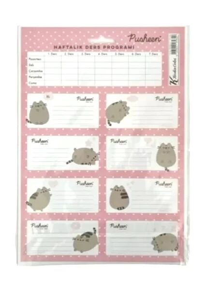 Pusheen Ders Programlı Okul Etiketi 3 Sayfa 24 Etiket 220130-10