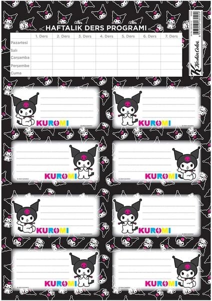 KESKIN KUROMI DERS PROGRAMLI 3LU ETIKET 220130-12