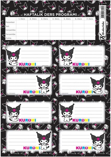 KESKIN KUROMI DERS PROGRAMLI 3LU ETIKET 220130-12