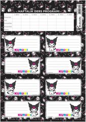 Kuromi Ders Programlı 3'lü Okul Etiketi