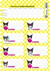 Kuromi Ders Programlı 3'lü Okul Etiketi