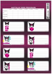 Kuromi Ders Programlı 3'lü Okul Etiketi