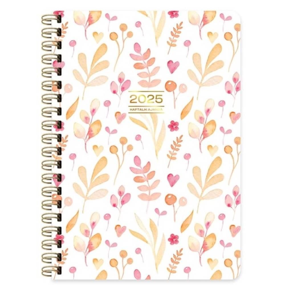 KESKIN AJANDA HAFTALIK 2025 A5 SPR.CICEK 600082