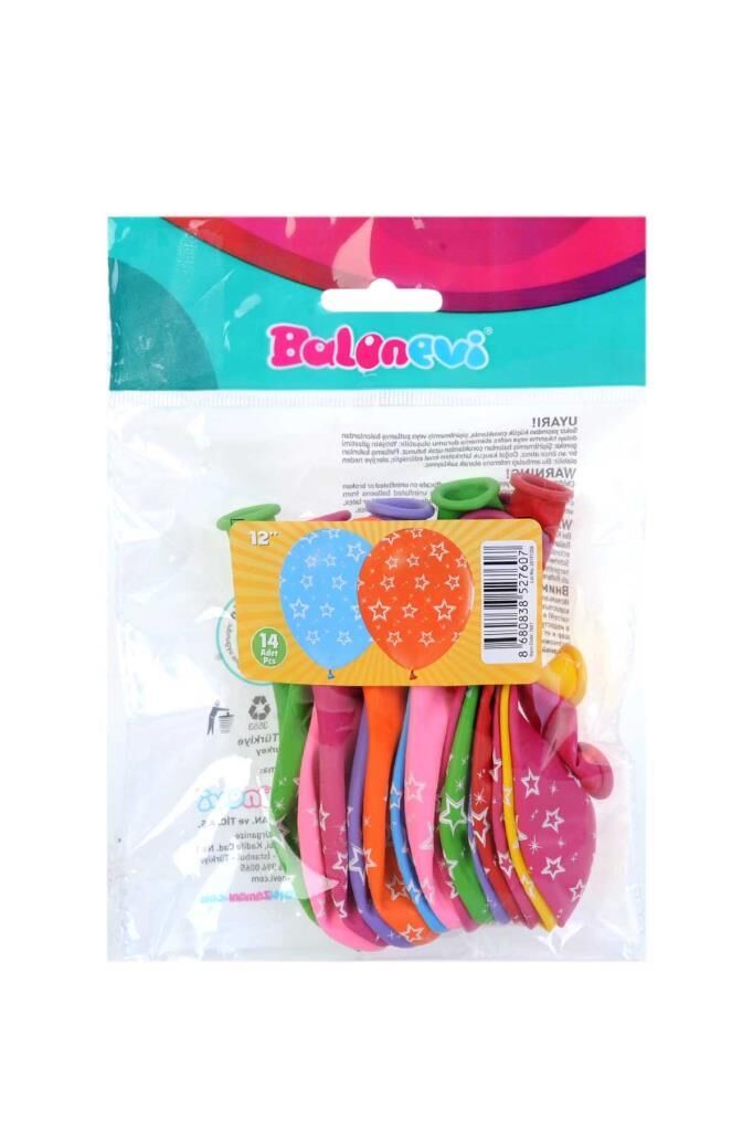 BALONEVI BALON BASKILI YILDIZ 14 LU