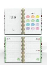 YMN Günlük Ajanda 2026 Flowers Spiralli 17x24 cm 320 Sayfa DD-020