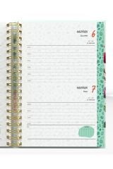 YMN Günlük Ajanda 2026 Flowers Spiralli 17x24 cm 320 Sayfa DD-020