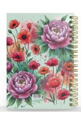 YMN Günlük Ajanda 2026 Flowers Spiralli 17x24 cm 320 Sayfa DD-020