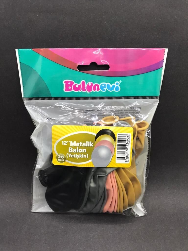 BALONEVI BALON METALIK YETISKIN ASORTI 20 LI
