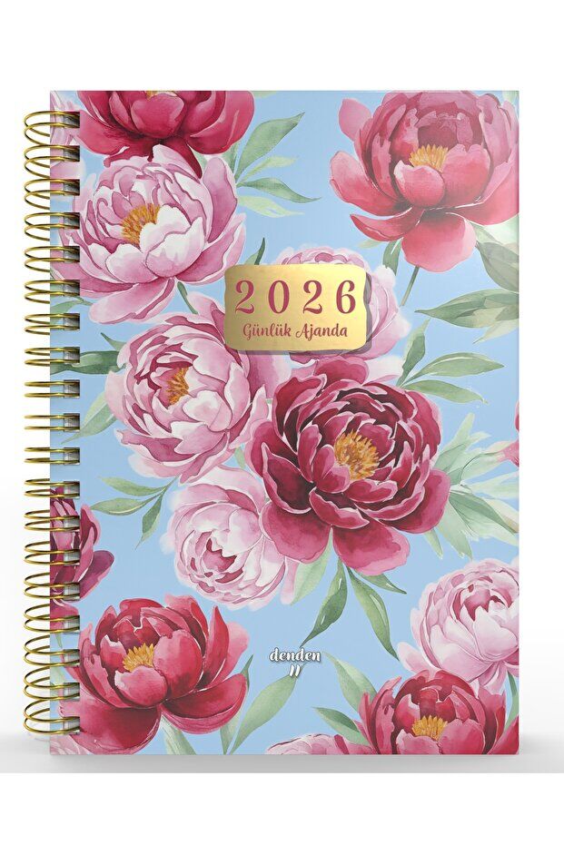 YMN Günlük Ajanda 2026 Flowers Spiralli 17x24 cm 320 Sayfa SPR.6 DD-020