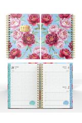 YMN Günlük Ajanda 2026 Flowers Spiralli 17x24 cm 320 Sayfa SPR.6 DD-020