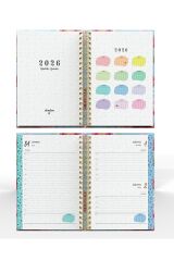 YMN Günlük Ajanda 2026 Flowers Spiralli 17x24 cm 320 Sayfa SPR.6 DD-020