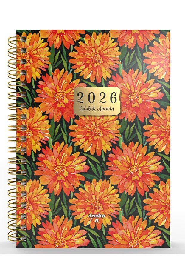 YMN Günlük Ajanda 2026 Flowers Spiralli 17x24 cm 320 Sayfa SPR.7 DD-020