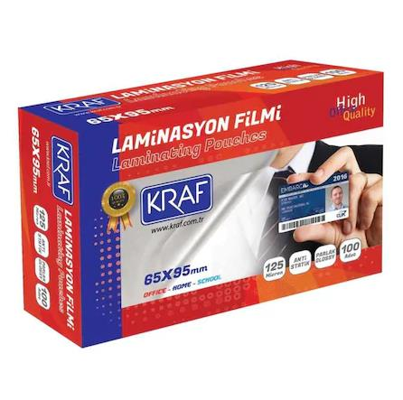 Kraf Laminasyon Filmi 65x95 mm 125 Mikron Parlak Anti-Statik 100’lü Paket (2126)