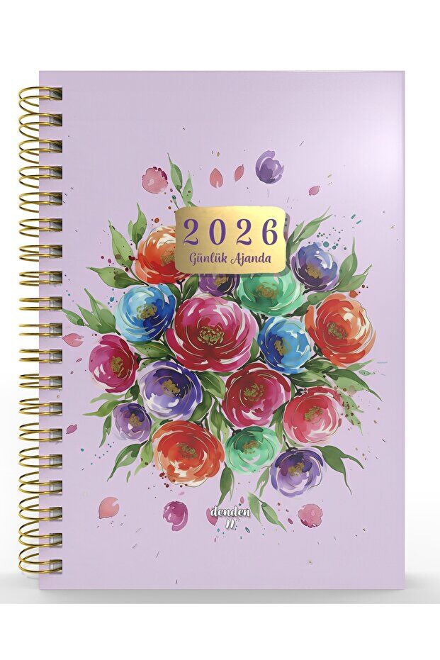 YMN Günlük Ajanda 2026 Flowers Spiralli 17x24 cm 320 Sayfa SPR.5 DD-020