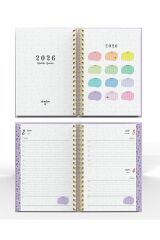 YMN Günlük Ajanda 2026 Flowers Spiralli 17x24 cm 320 Sayfa SPR.5 DD-020