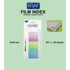 KRAF INDEX (PP) 6x45MM 16 LI X20YP BRIGHT COLOR