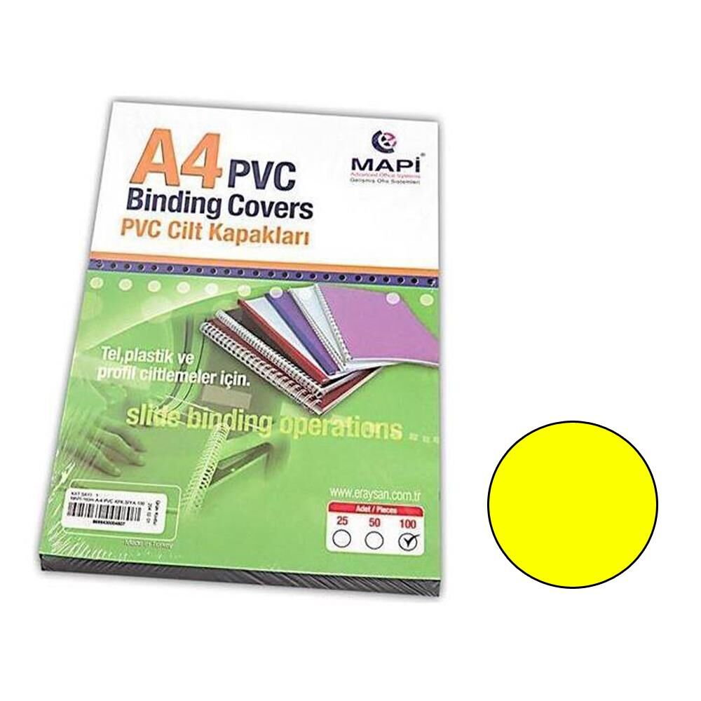 MAPI CILT KAPAGI PVC A4 160MIC SARI 100 LU