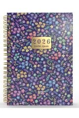 YMN Günlük Ajanda 2026 Flowers Spiralli 17x24 cm 320 Sayfa SPR.4 DD-020