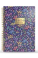 YMN Günlük Ajanda 2026 Flowers Spiralli 17x24 cm 320 Sayfa SPR.4 DD-020