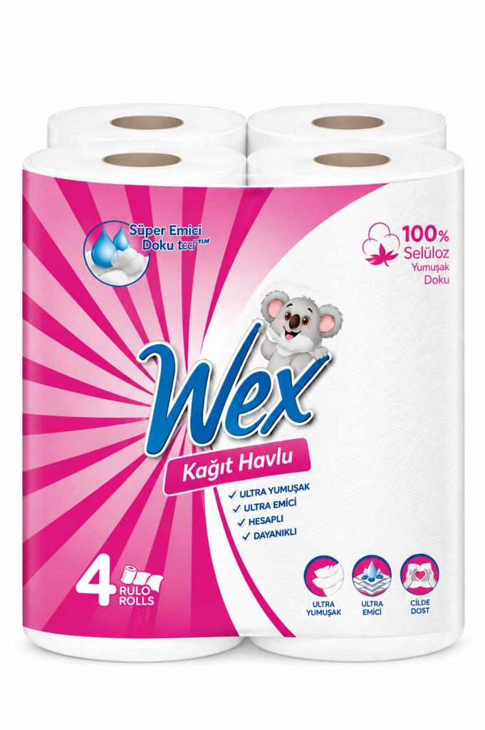 WEX KAGIT HAVLU BUCUK YAPRAK 4 LU PAKET