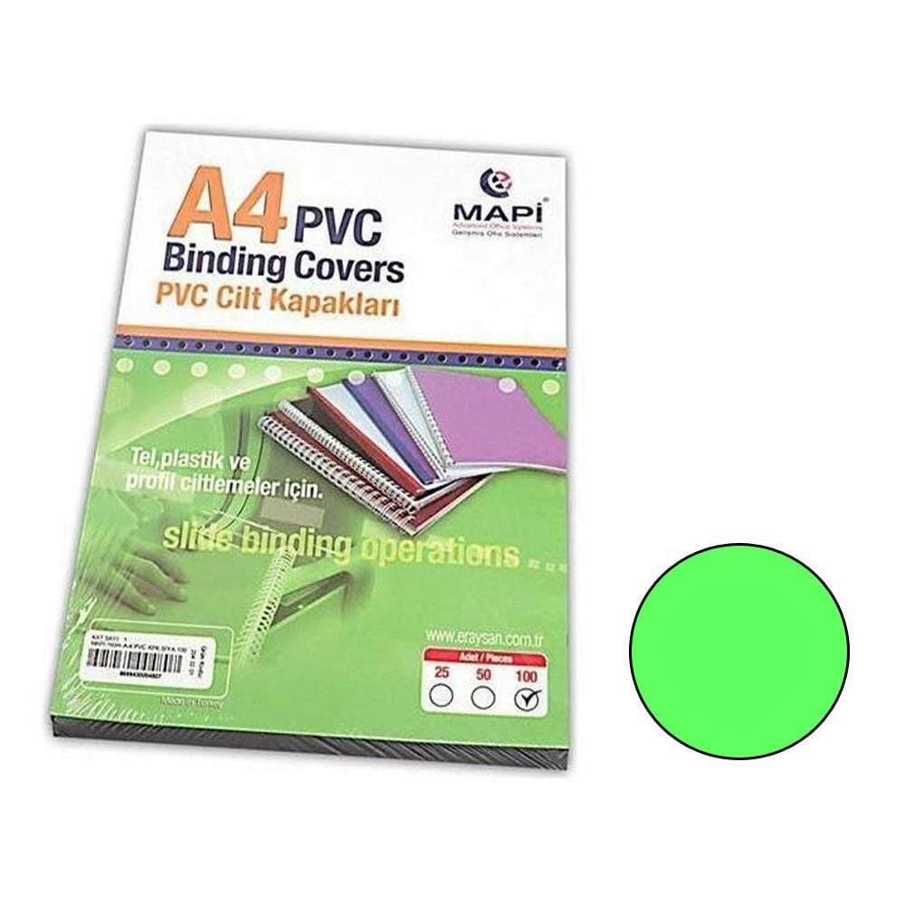 MAPI CILT KAPAGI PVC A4 160 MIC SEFFAF YESIL100LU