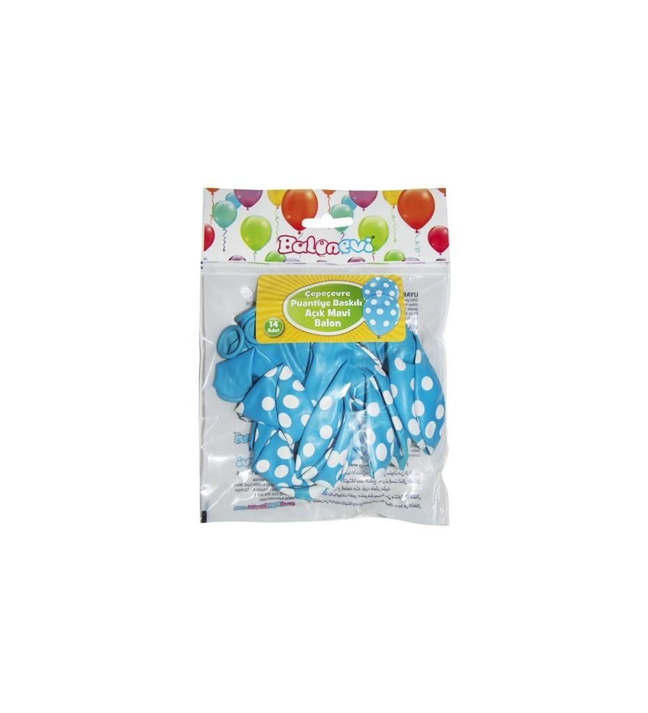 BALONEVI BALON PUANTIYELI ACIK MAVI 14 LU