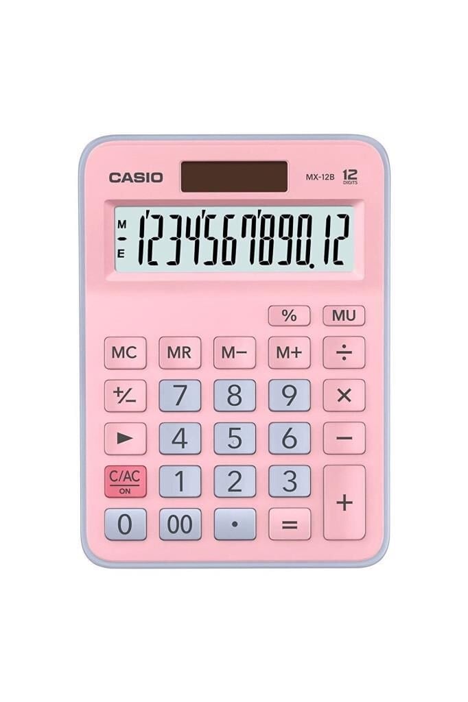 CASIO HESAP MAKINESI M.USTU MX-12B-PKLB (12 HANE)