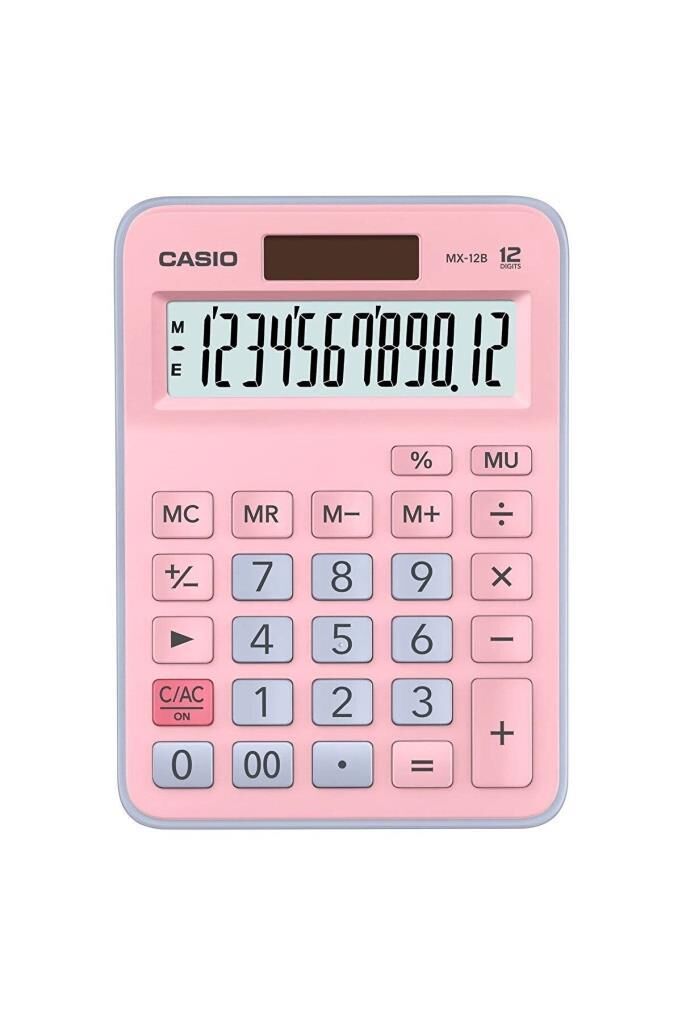 CASIO HESAP MAKINESI M.USTU MX-12B-PKLB (12 HANE)