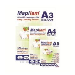Mapilam A4 Laminasyon Filmi 125 Mic Parlak 100’lü (216x303 mm) – Sıcak Laminasyon Uyumlu