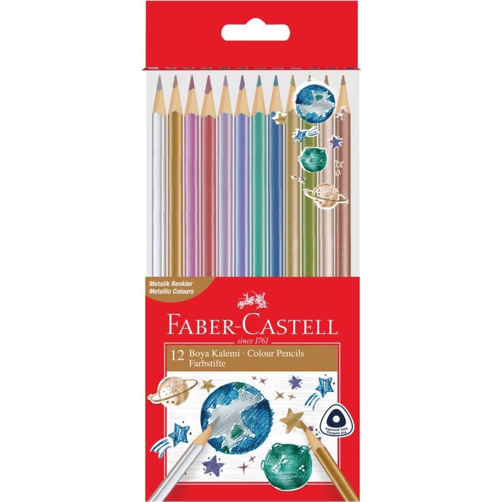 FABER BOYA KALEMI UCGEN METALIK 12 RENK