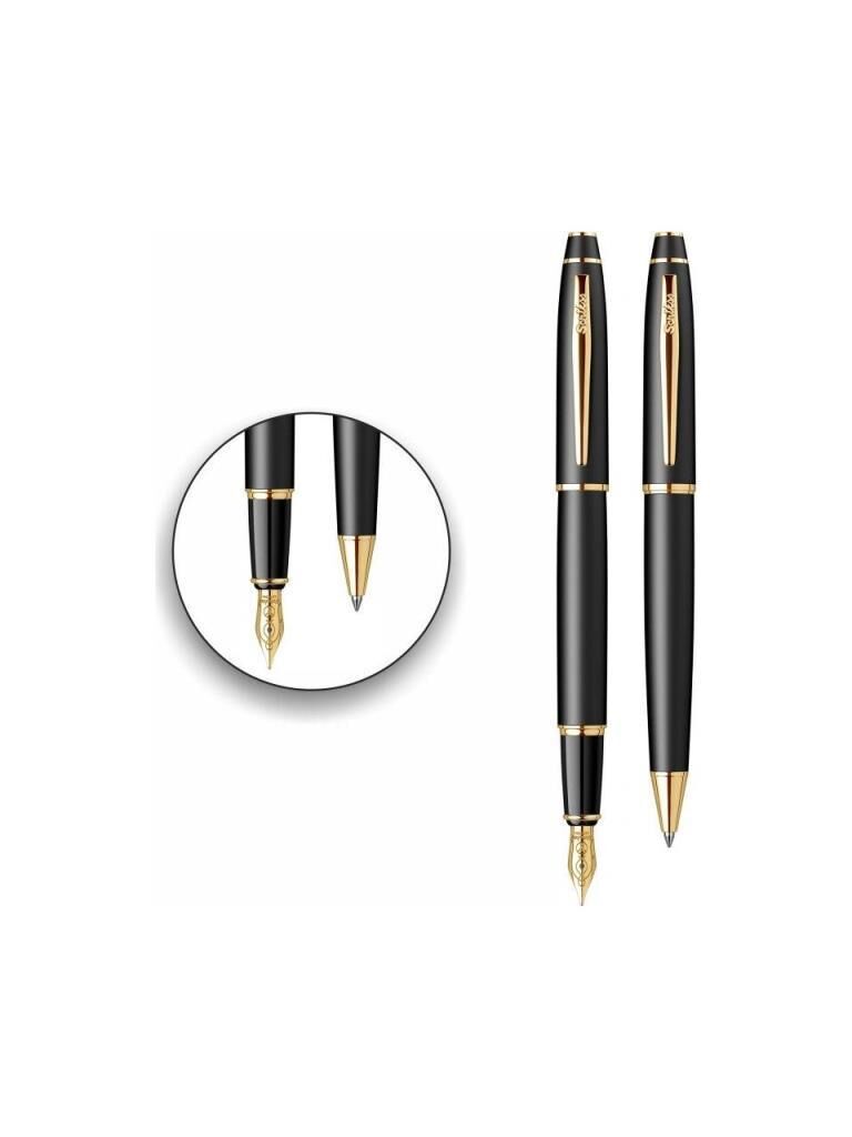 SCRIKSS TUKENMEZ+D.KALEM SET MAT SIYAH ALTIN (35)