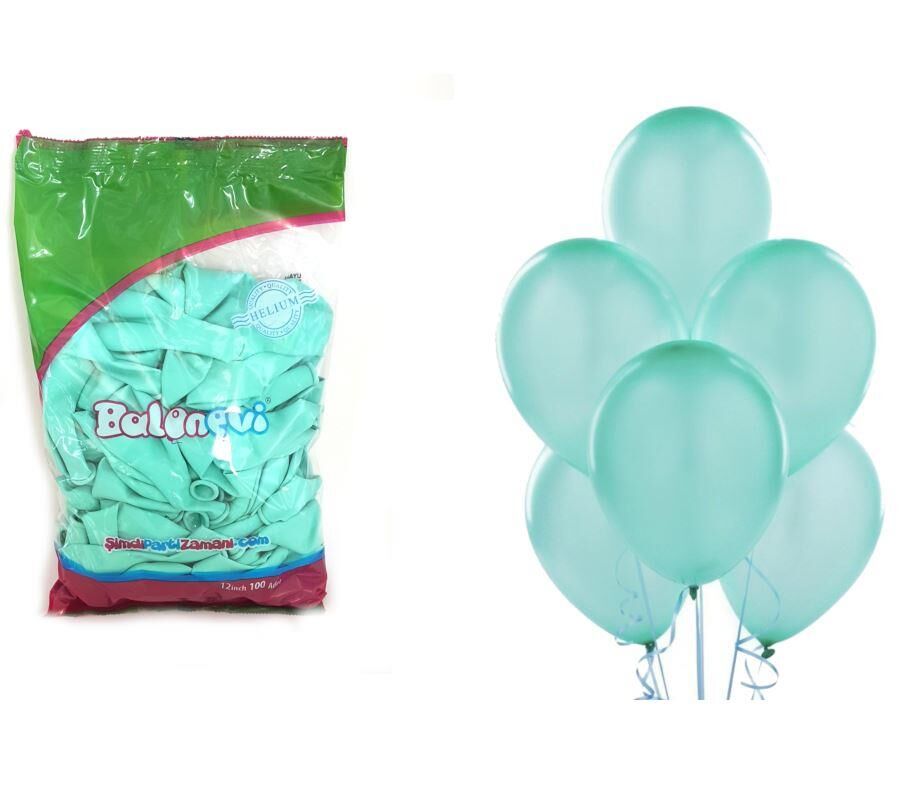 BALONEVI BALON BASKISIZ 12 ınc  SU YESILI 100 LU