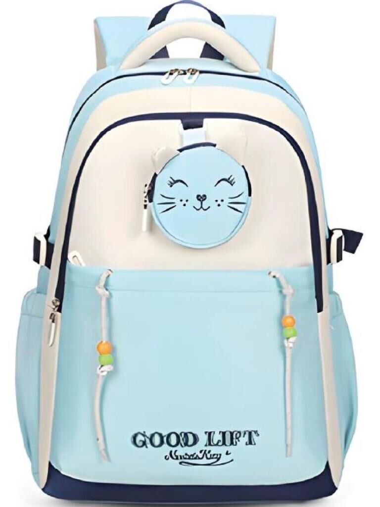 Muggle 3 Bölmeli Good Life Kolej Okul Sırt Çantası Açık Mavi