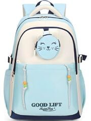Muggle 3 Bölmeli Good Life Kolej Okul Sırt Çantası Açık Mavi