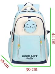 Muggle 3 Bölmeli Good Life Kolej Okul Sırt Çantası Açık Mavi