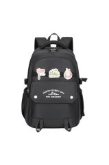 Muggle 3 Bölmeli Happy Camp Kolej Okul Sırt Çantası Siyah
