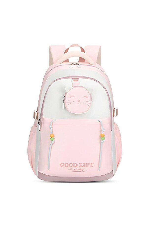 Muggle 3 Bölmeli Good Life Kolej Okul Sırt Çantası Pembe