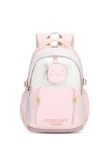 Muggle 3 Bölmeli Good Life Kolej Okul Sırt Çantası Pembe