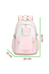 Muggle 3 Bölmeli Good Life Kolej Okul Sırt Çantası Pembe