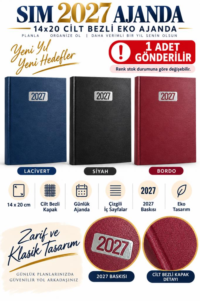 SIM 14X20 CILT BEZLI EKO AJANDA 2027