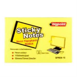 BIGPOINT YAPISKANLI KAGIT 50x75 NEON SARI 1LI(806)