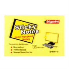 BIGPOINT YAPISKANLI KAGIT 50x75 NEON SARI 1LI(806)