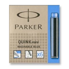 PARKER QUINK DOLMA KALEM KARTUSU KISA MAVI 6 LI