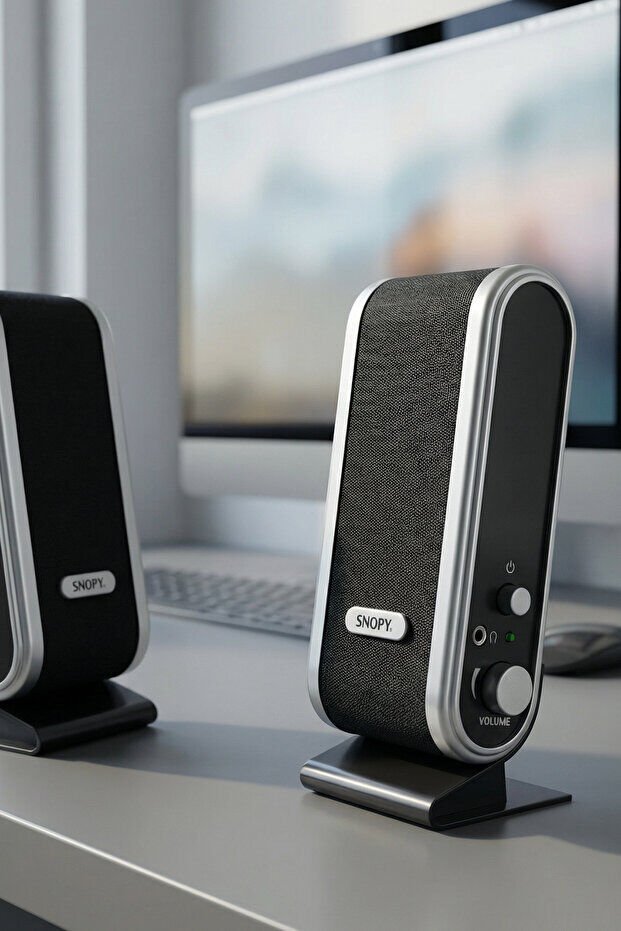 Snopy SN-820 2.0 USB 600W  Multimedya Hoparlör Siyah Gümüş