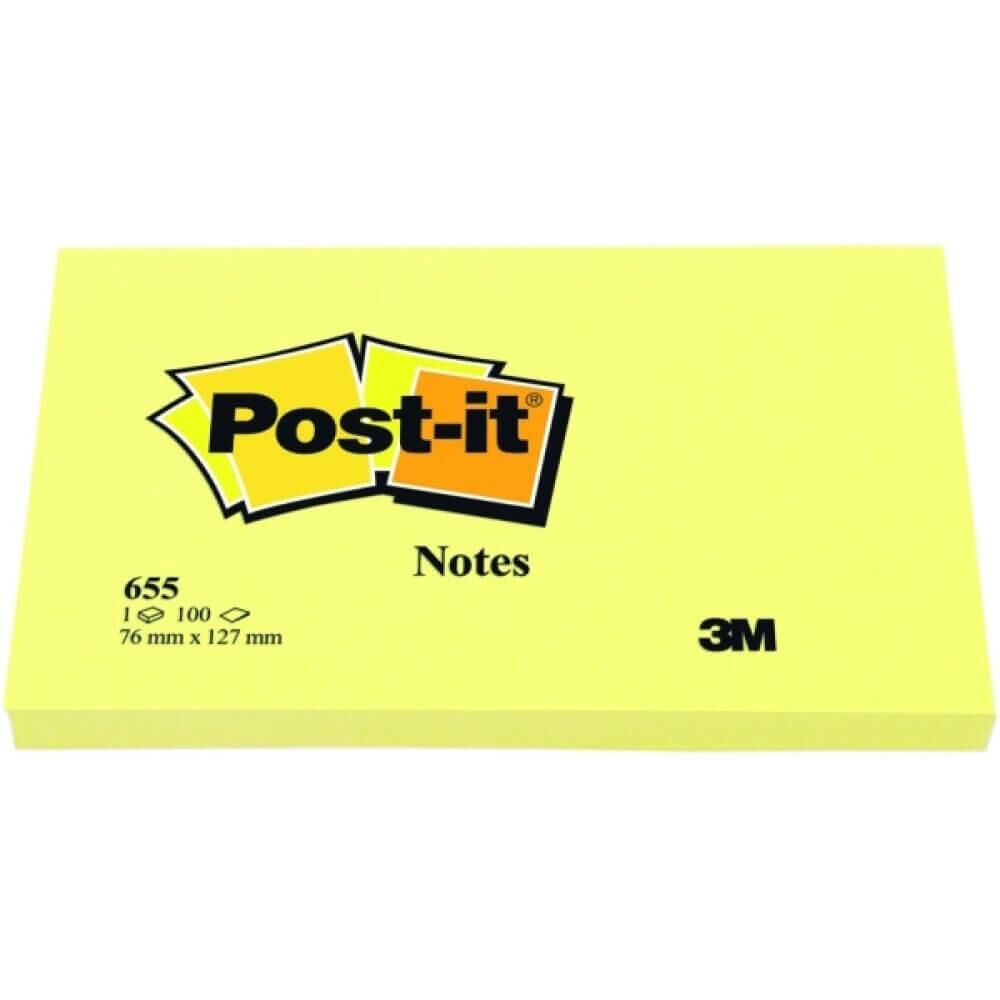 3M POST-IT YAPISKANLI KAGIT 76x127 SARI 1 LI (655)