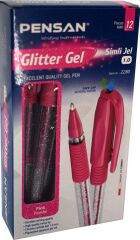 PENSAN JEL KALEM SIMLI GLITTER KIRMIZI 2280