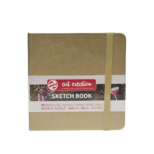 TALENS ART SKETCH BLCK W.GOLD 12X12 140gr